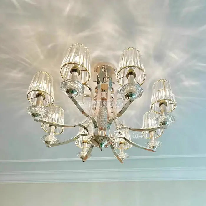 Modern 30-35mm Opening Glass or Crystal Lamp Shade with Metal Frame for E14 E12 Chandelier Lampshade Replacement - Adrianas Specialty Lamp Shades