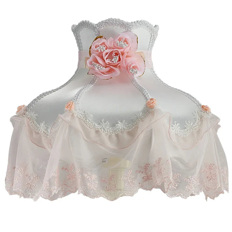 Lamp Shade Vintage High-end Fabric Beads Lace - Adrianas Specialty Lamp Shades