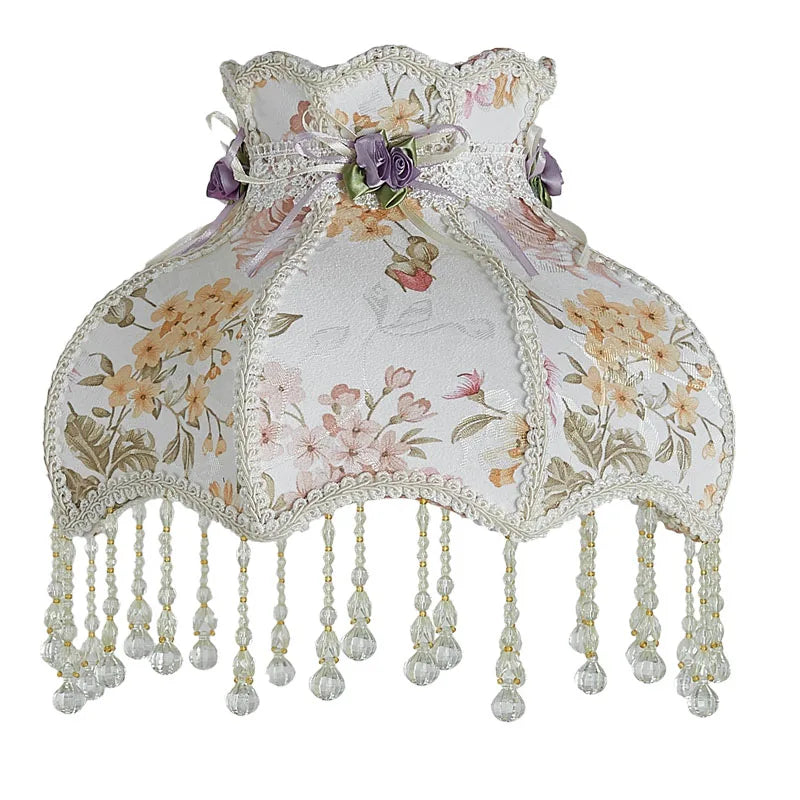 Lamp Shade Vintage High-end Fabric Beads Lace - Adrianas Specialty Lamp Shades