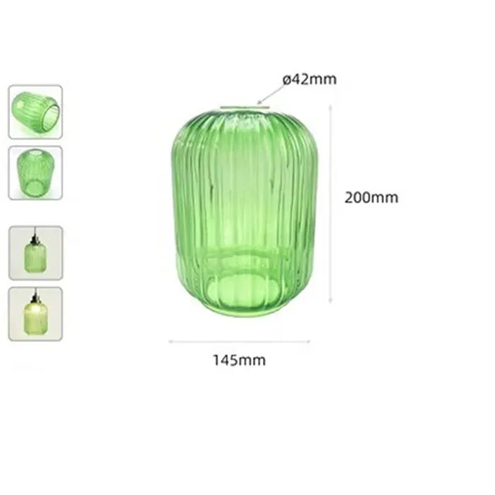 Green Glass Lamp Shade Replacement with Reverse or Flat Hole Fitter - Adrianas Specialty Lamp Shades