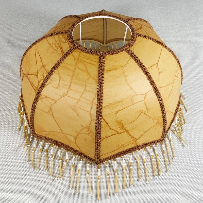Lampshade Umbrella Shape Retro Chandelier Wall Lamp Cover With Tassels Luxury Cloth Lampshade Enclosure Accessories - Adrianas Specialty Lamp Shades