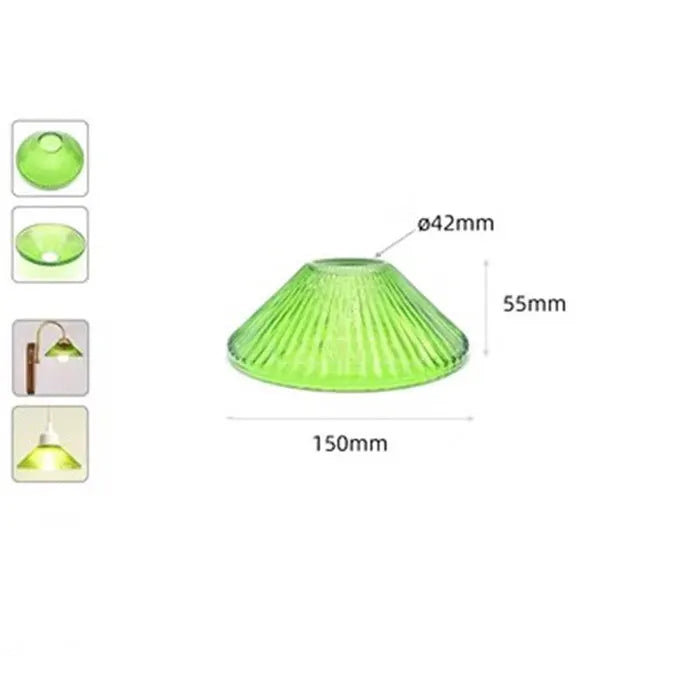 Green Glass Lamp Shade Replacement with Reverse or Flat Hole Fitter - Adrianas Specialty Lamp Shades