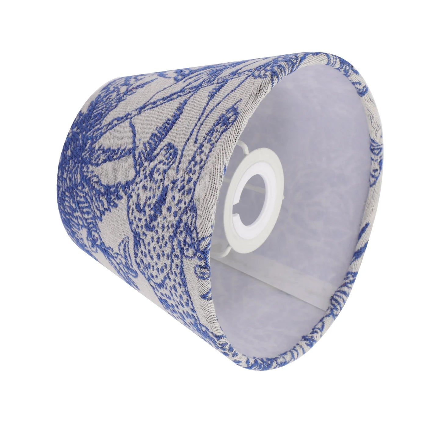 Small Blue 7 inch Toile Lamp Shade - Adrianas Specialty Lamp Shades