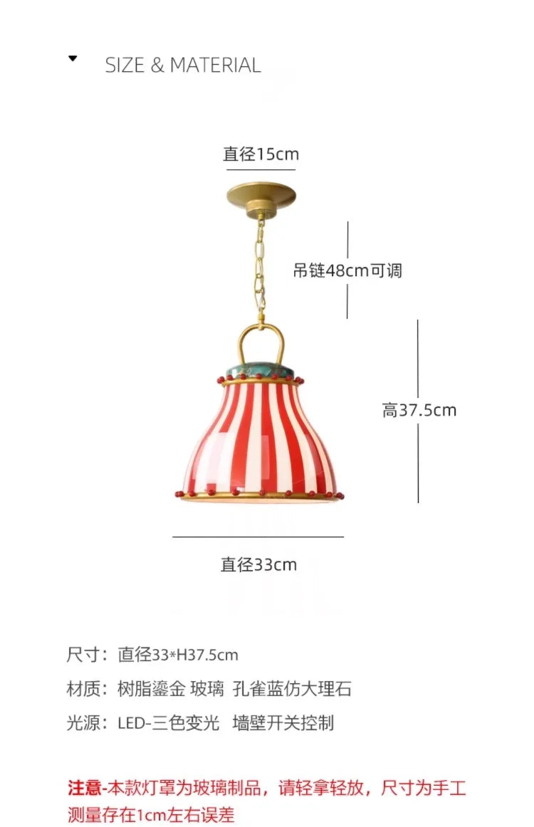 American Dreamy Atmosphere Circus Restaurant Pendant Lights Glazed Glass Lampshade LED Indoor Lighting Kitchen Bar Bedroom Store - Adrianas Specialty Lamp Shades