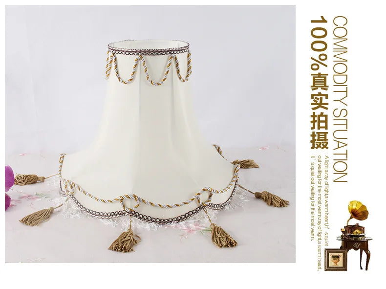 European rice white silk cloth floor lamp lamp cloth lampshade new lampshade - Adrianas Specialty Lamp Shades