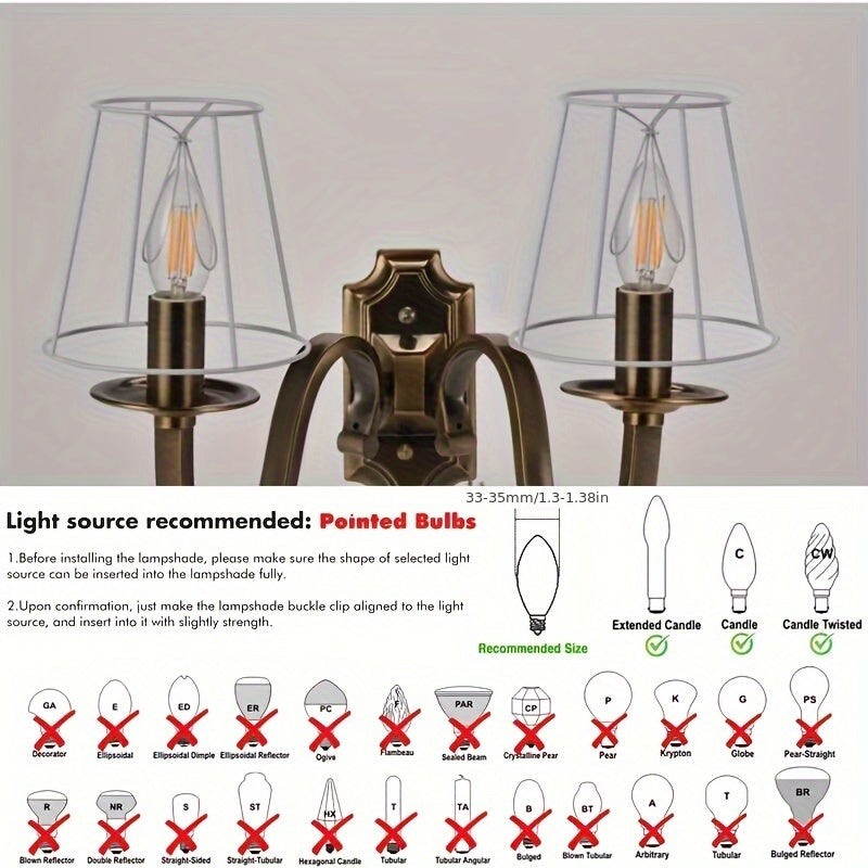 6 Pieces Modern European Style Chandelier Bell Lamp Shades, Clip-On - Adrianas Specialty Lamp Shades