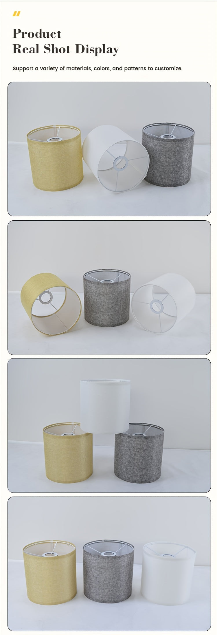 Modern Linen Fabric Lampshade for Table and Pendant Lights - 7.8"x7.8" x7.6" - Elegant Home Decor Accessory - Adrianas Specialty Lamp Shades