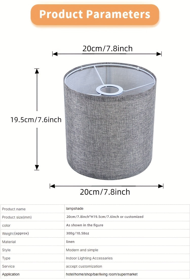 Modern Linen Fabric Lampshade for Table and Pendant Lights - 7.8"x7.8" x7.6" - Elegant Home Decor Accessory - Adrianas Specialty Lamp Shades