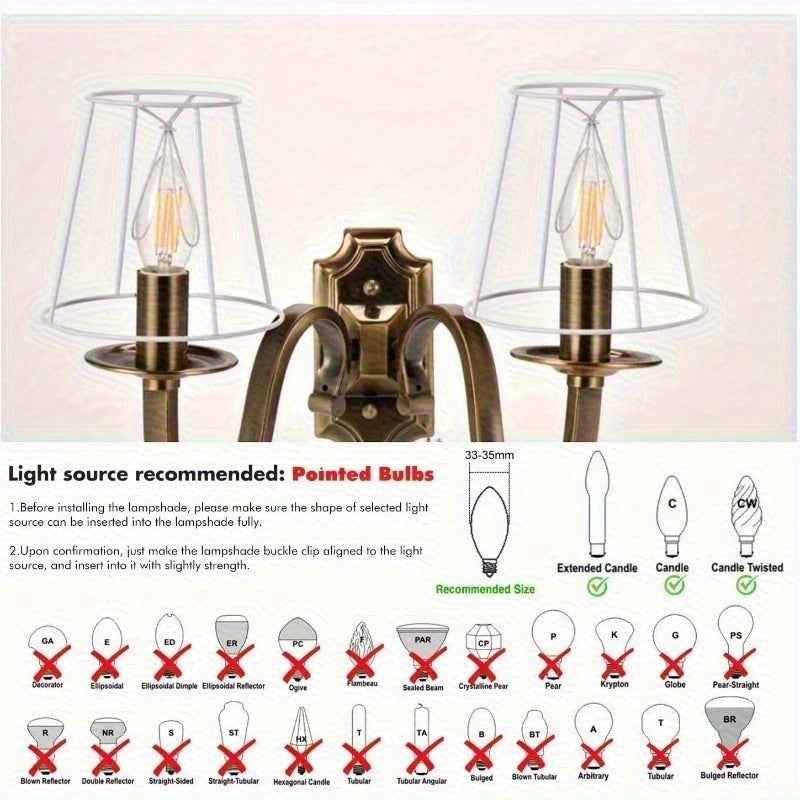 Set of 3 Crystal Chandelier Mini Lamp Shade 5.5-inch, Bell, Clip On Lamp Shade