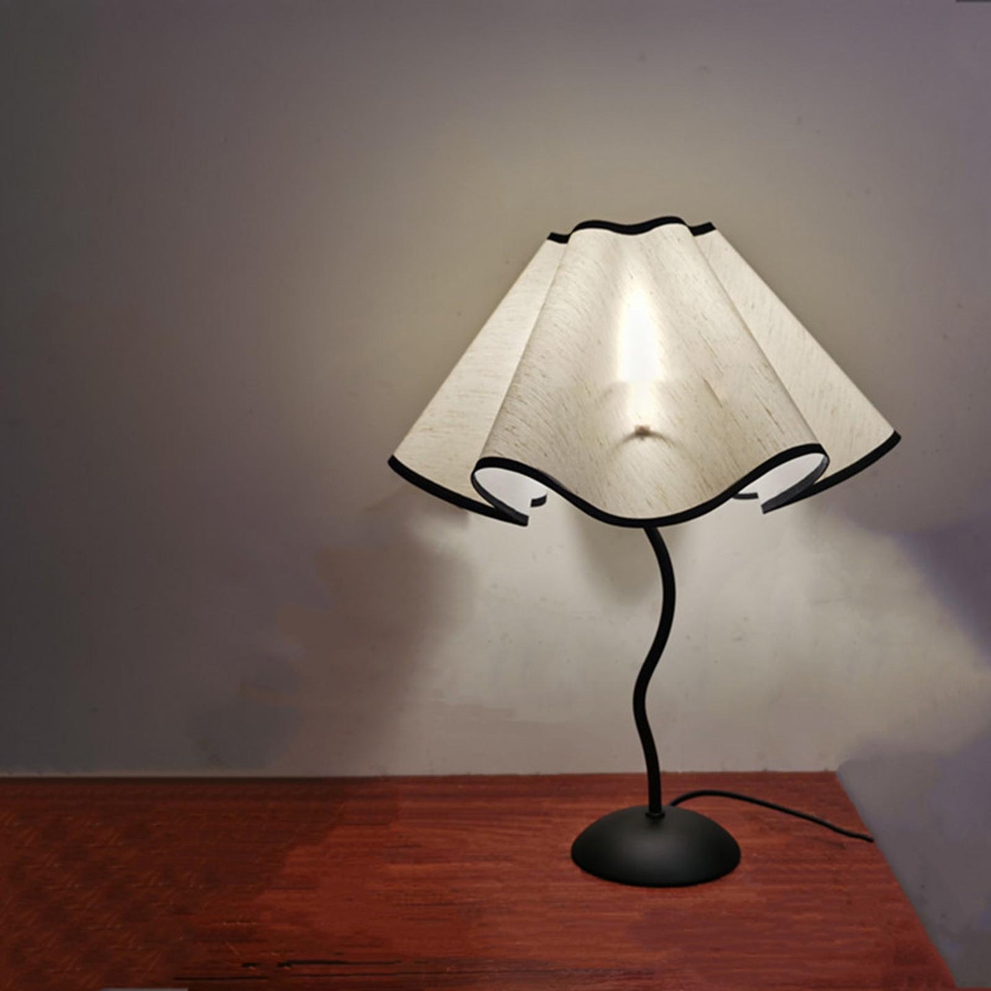 Petal Table Lamp Shade, Decorative Linen Bedside Light Cover, Portable Modern Home Decor for Dorm and Cafe, 14.96inch - Adrianas Specialty Lamp Shades