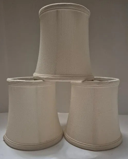 Elegant Cream Silk Chandelier Shades Set of 3