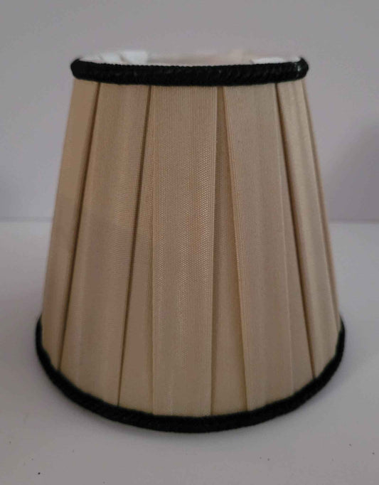 Beige Silk Box Pleat Chandelier Shades - Adrianas Specialty Lamp Shades