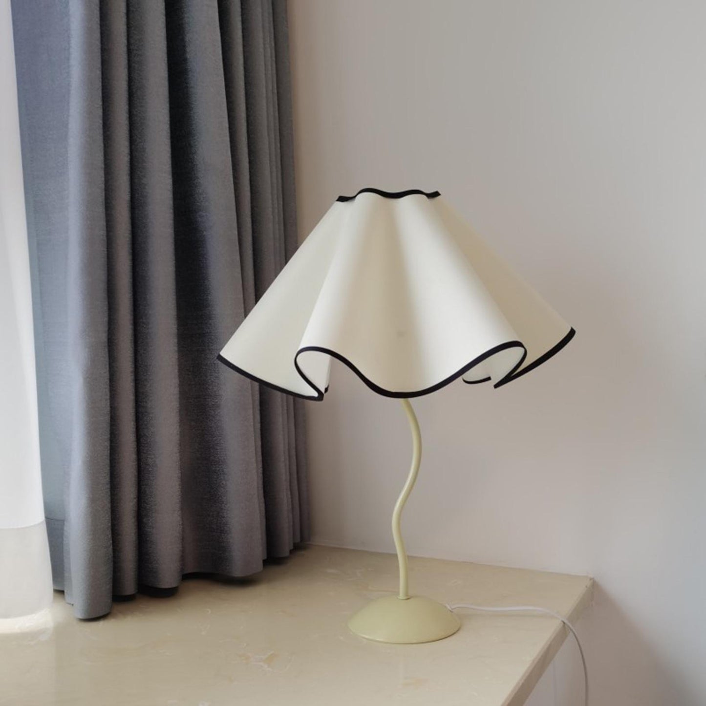 Petal Table Lamp Shade, Decorative Linen Bedside Light Cover, Portable Modern Home Decor for Dorm and Cafe, 14.96inch - Adrianas Specialty Lamp Shades
