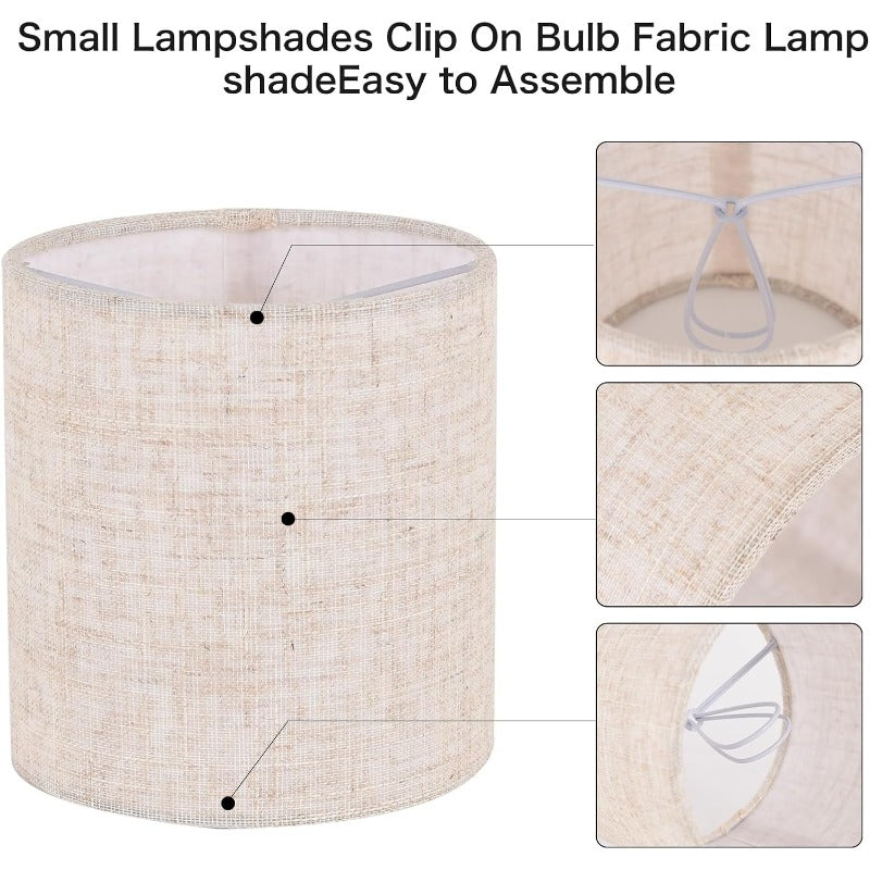6pcs Beige Chandelier Lamp Shades with Fabric-like Texture