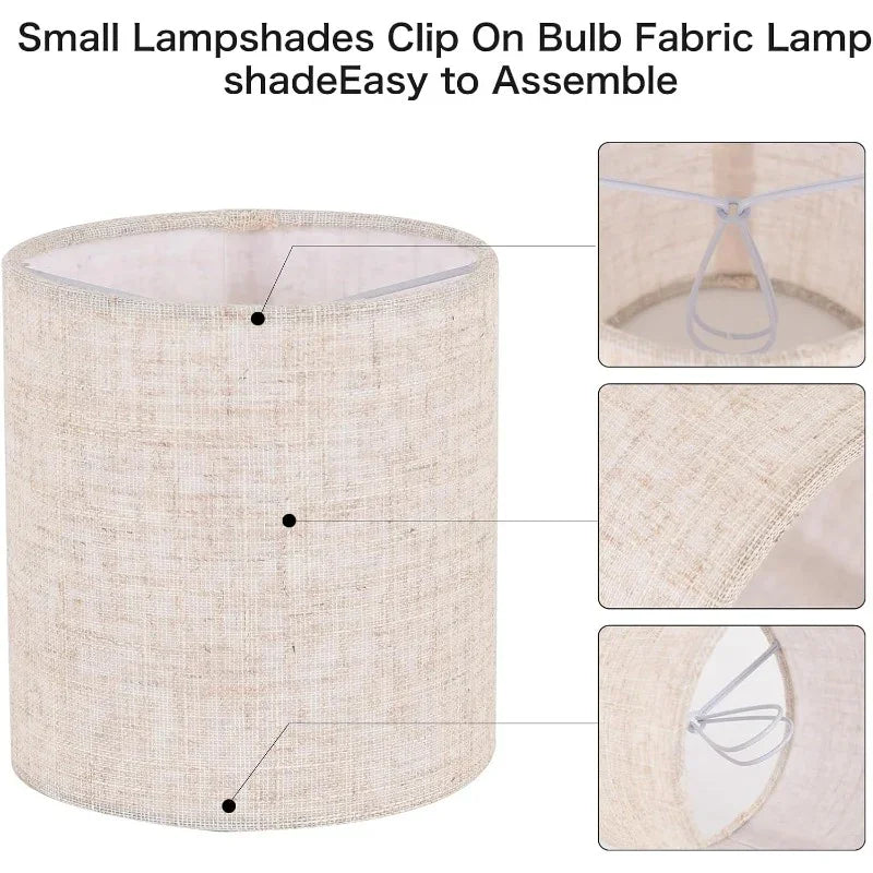 6pcs Beige Chandelier Lamp Shades with Fabric-like Texture
