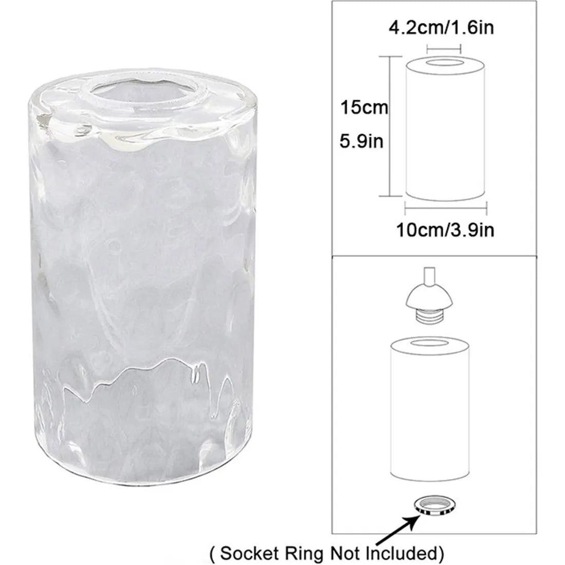 Clear Hammered Glass Lamp Shade Replacement Water Ripple Cylinder Glass Shade Accessory for Pendant Light Chandelier Wall Sconce Lamp Shades Adrianas Specialty Shades