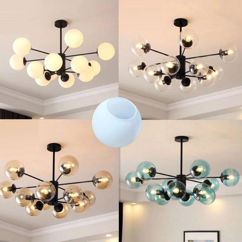 Clear White Grey Color Fading Replacement Glass Shade for Magic Bean Chandelier glass globe Adrianas Specialty Lamp Shades