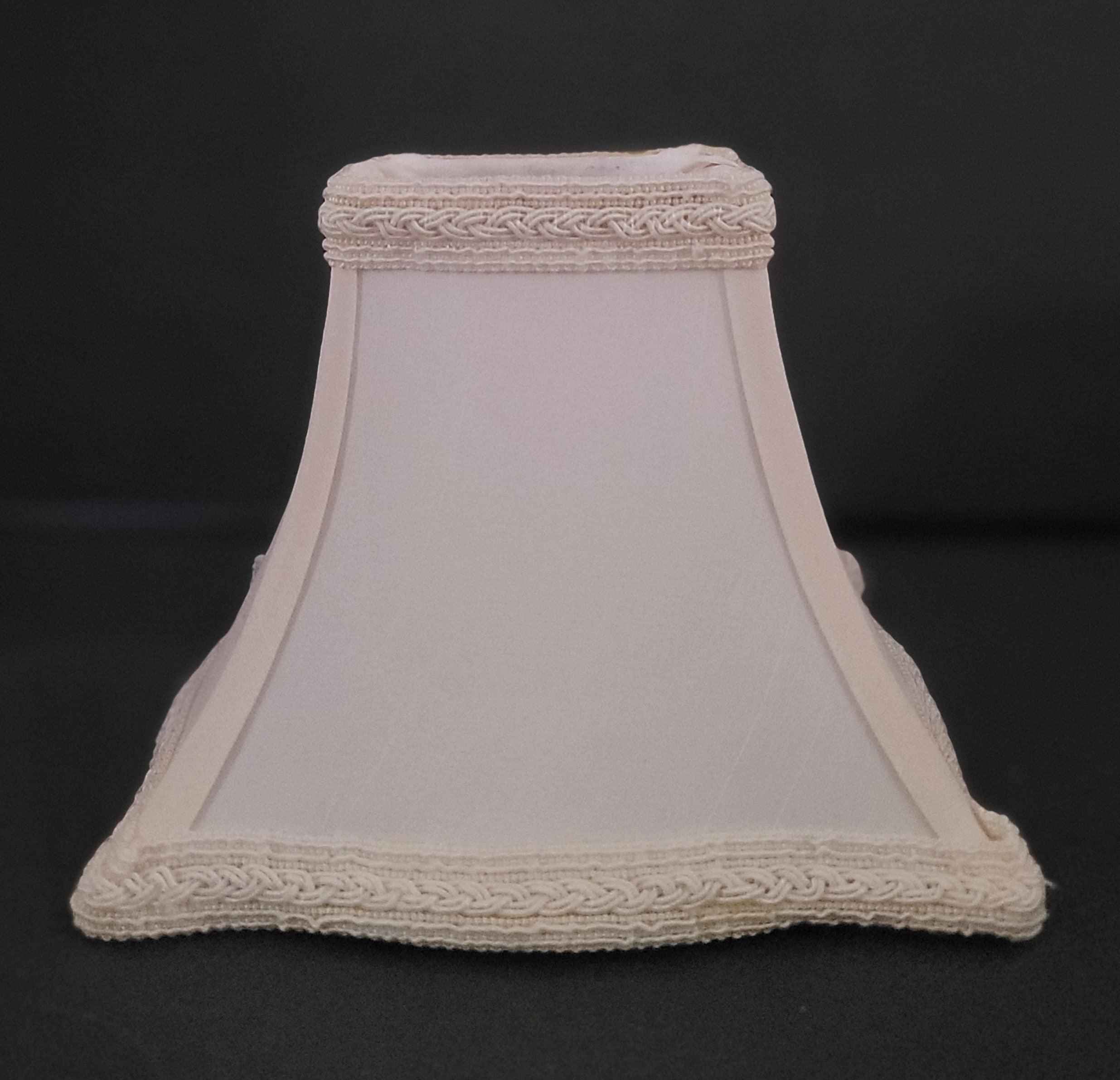 Cream Square Chandelier Shades - French Braid Trim 🌟 - Adrianas Specialty Lamp Shades