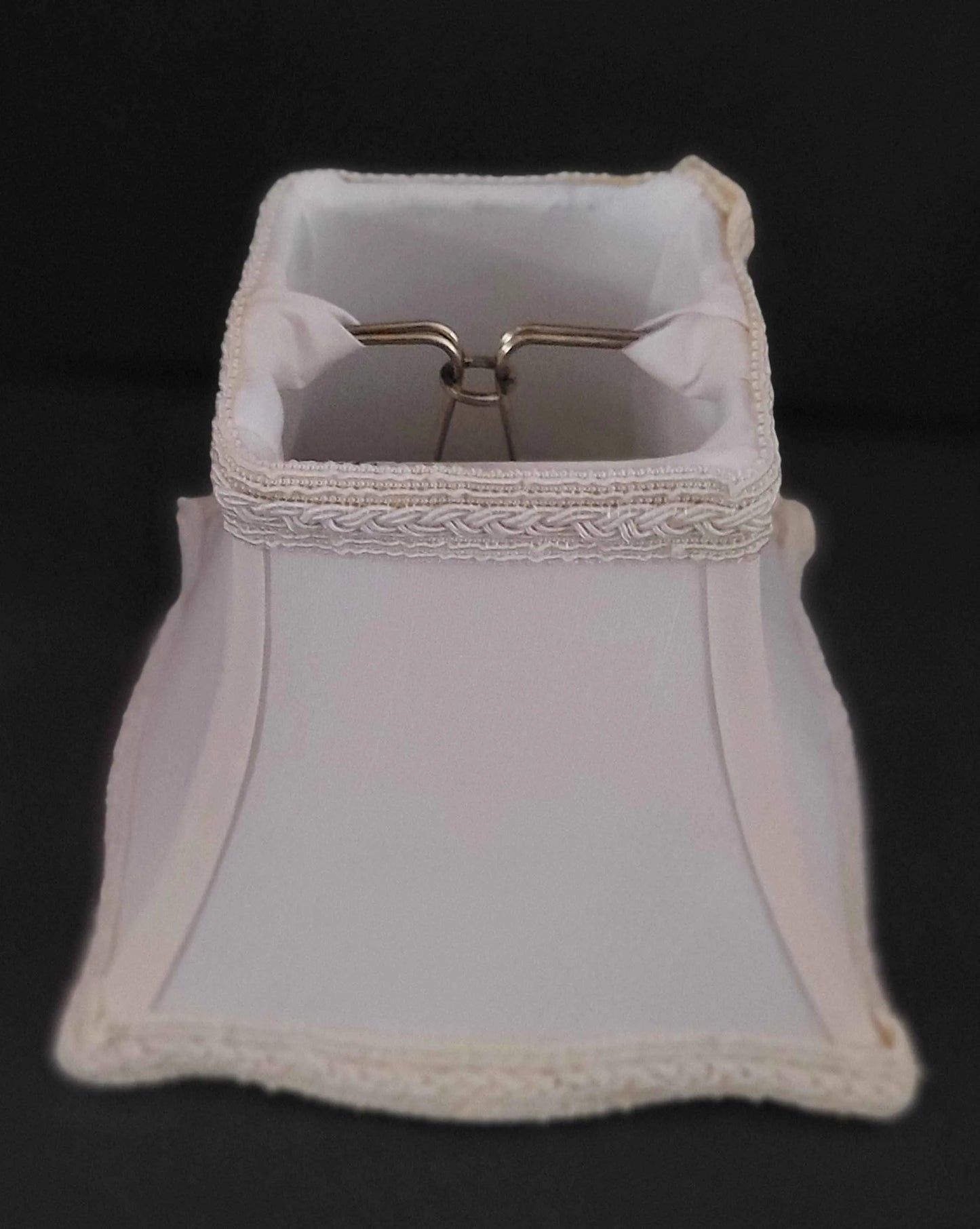 Cream Square Chandelier Shades - French Braid Trim π - Adrianas Specialty Lamp Shades