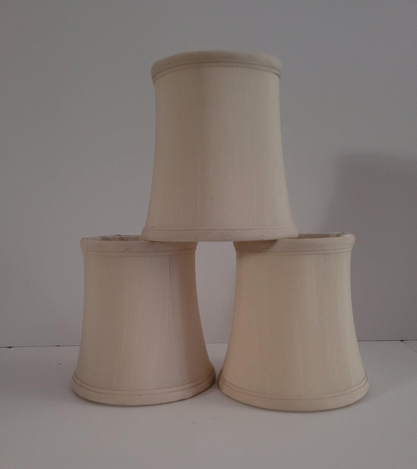 Elegant Beige Silk Chandelier Shades Set of 3 chandelier lamp shades Adrianas Specialty Lamp Shades
