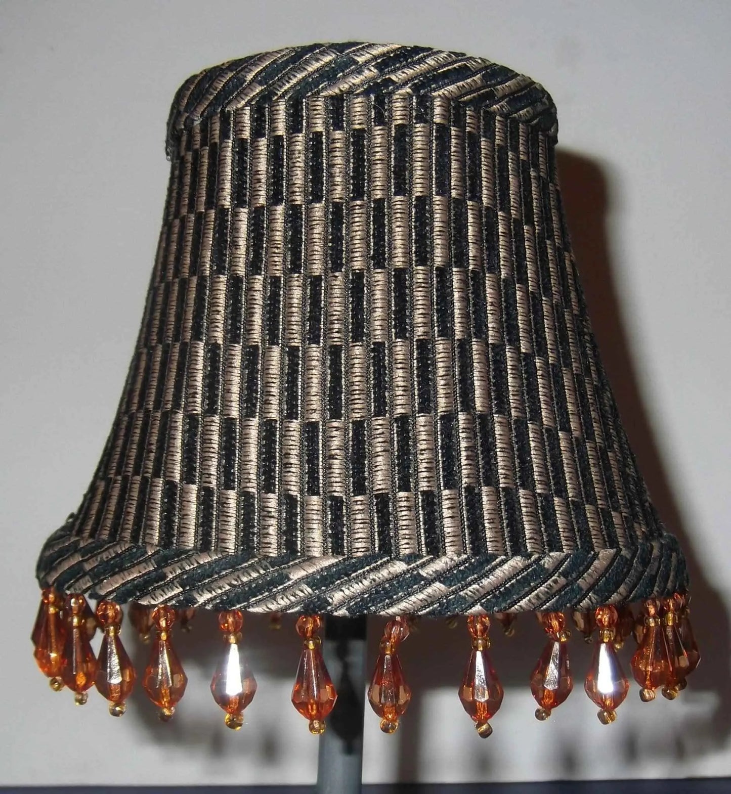 Elegant Black and Gold Brocade Chandelier - Adrianas Specialty Lamp Shades