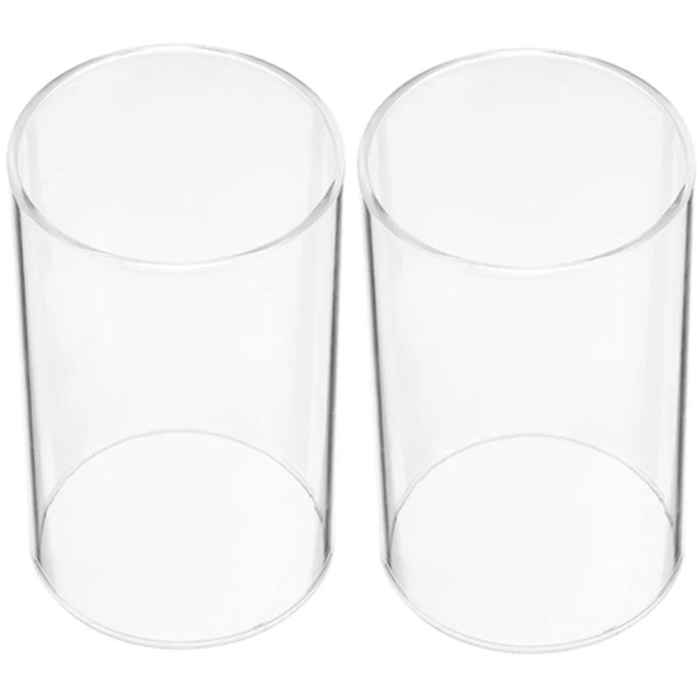 Elegant Transparent Glass Candle Covers Set of 2 glass cylinder Adrianas Specialty Lamp Shades