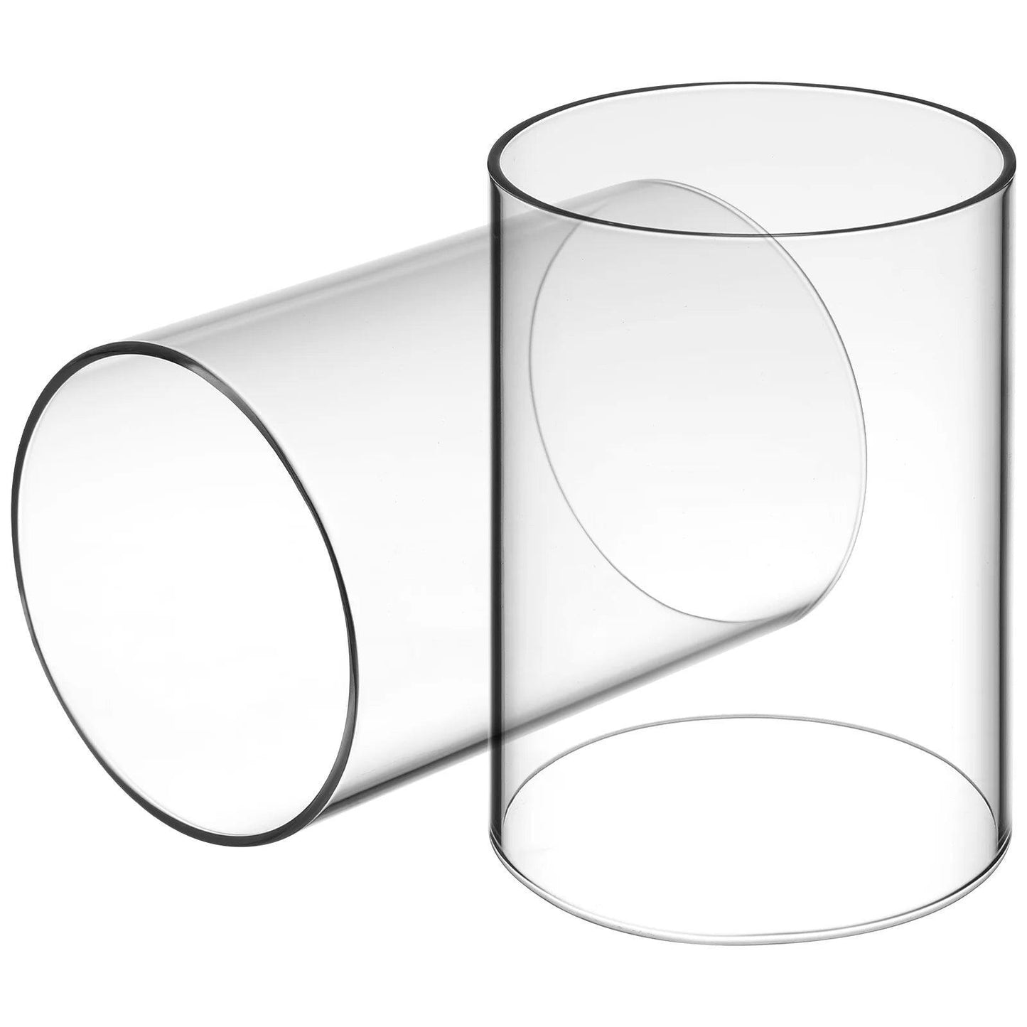 Elegant Transparent Glass Candle Covers Set of 2 glass cylinder Adrianas Specialty Lamp Shades