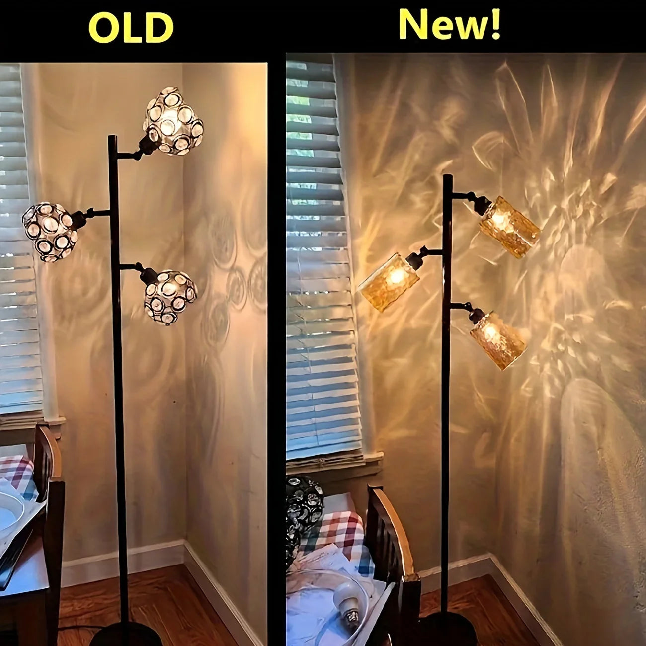 Modern Amber Ripple Glass Lamp Shade