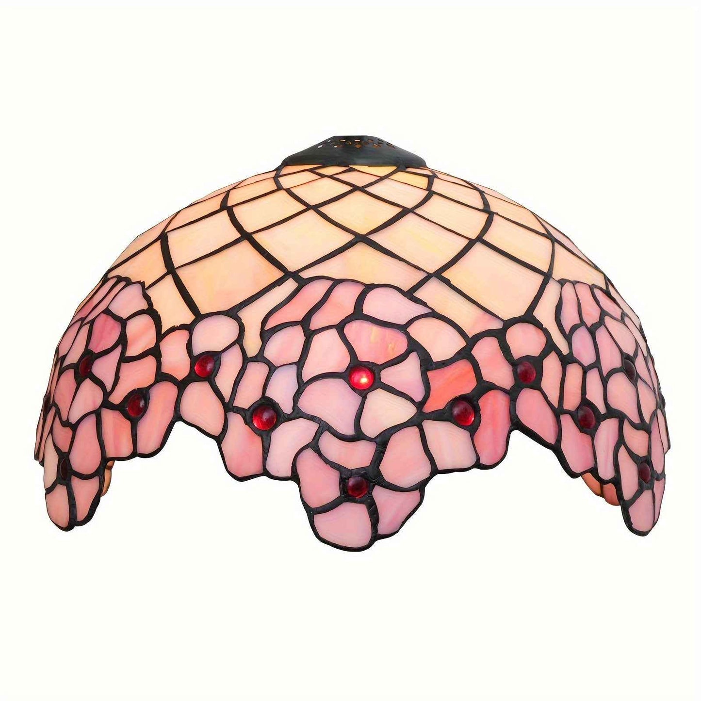12 Pink Cherry Blossom Tiffany Stained Glass Lamp Shade
