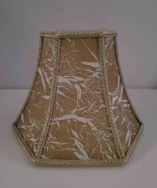Hexagon Bamboo Print Silk Chandelier Lamp Shade - Adrianas Specialty Lamp Shades