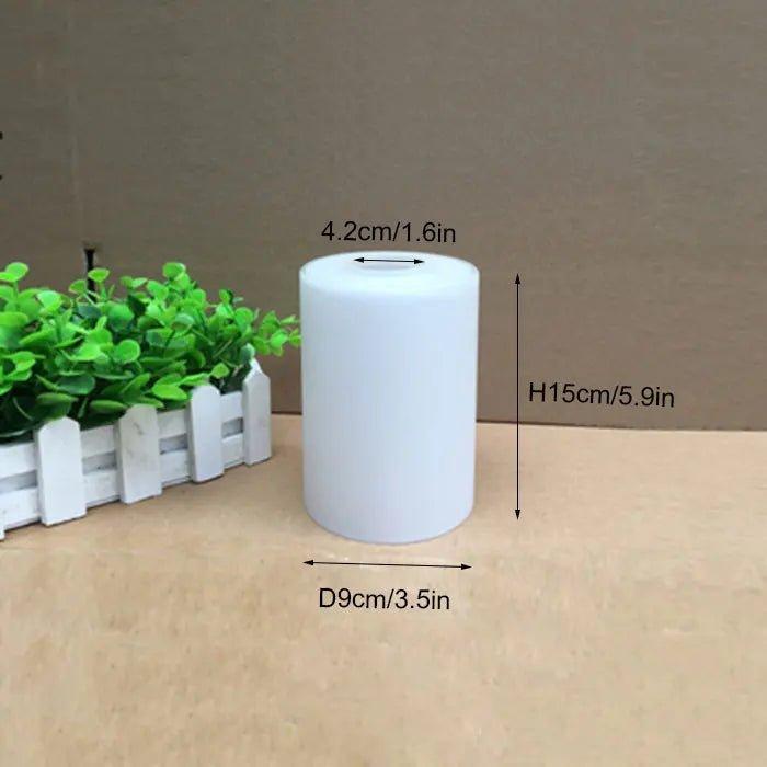 Opening 1 1/2 in Fitter White Glass Shade Replacement pendant lamp shades Adrianas Specialty Lamp Shades Cylinder diameter 3 1/2 inches x Height 6 height