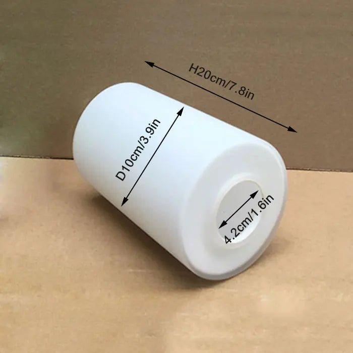 Opening 1 1/2 in Fitter White Glass Shade Replacement pendant lamp shades Adrianas Specialty Lamp Shades Cylinder diameter 4 inches x Height 7 3/4 inch