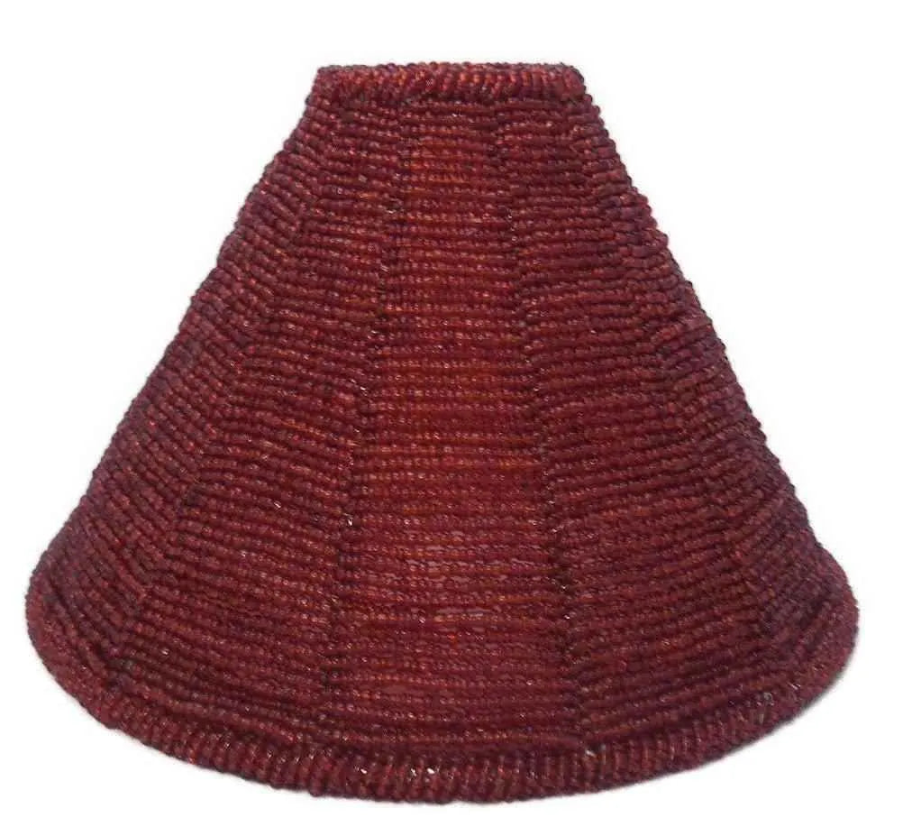 32164 Large Red Beaded Chandelier - Adrianas Specialty Lamp Shades