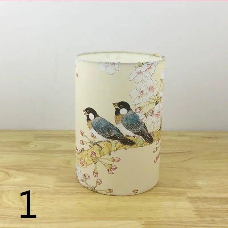 Retro Floral Bird Lamp Shade Small Lampshade Table Ceiling Light Cover Creative Bar Restaurant Bedroom Home Decor oriental lamp shades Adrianas Specialty Lamp Shades B1 Lampshade