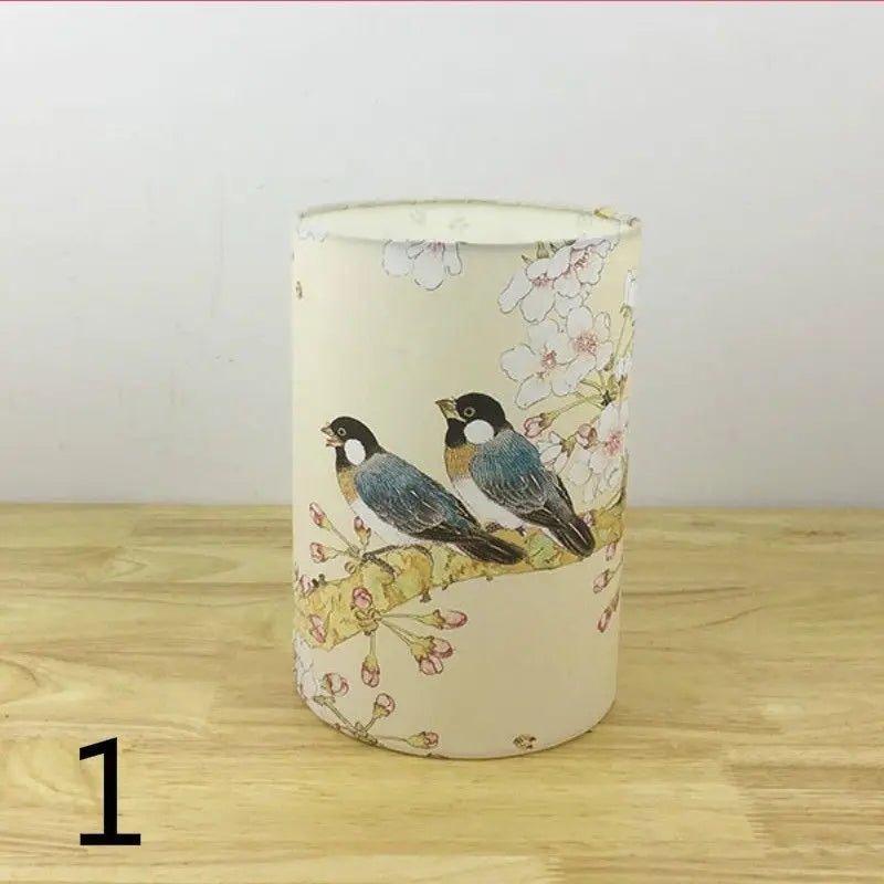 Retro Floral Bird Lamp Shade Small Lampshade Table Ceiling Light Cover Creative Bar Restaurant Bedroom Home Decor - Specialty Shades