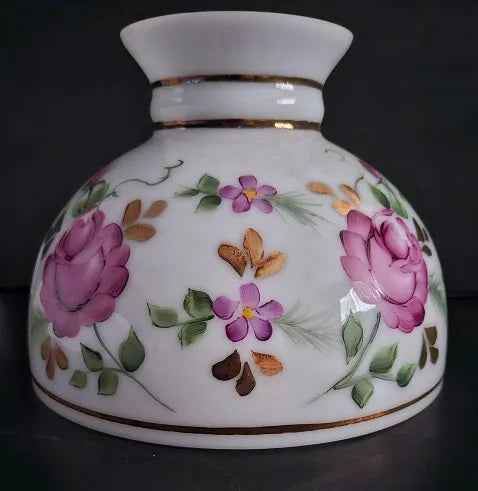 34122 10 inch Hand Painted Roses With Gold Trim - Adrianas Specialty Lamp Shades