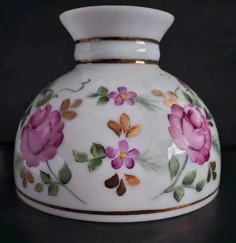 34122 10 inch Hand Painted Roses With Gold Trim - Adrianas Specialty Lamp Shades
