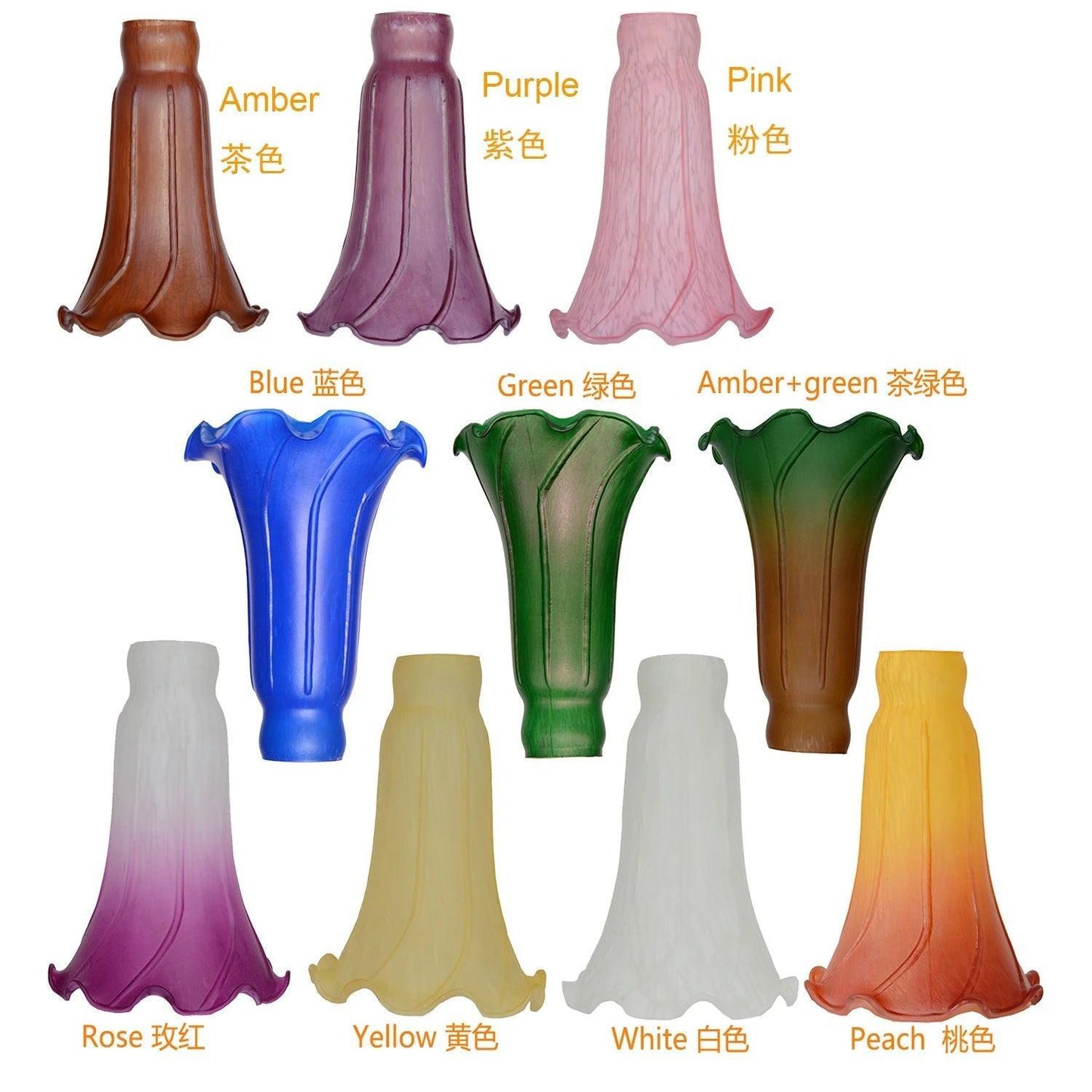 Rosy Color Pond Lily Lamp Shade Glass Lampshade - Specialty Shades