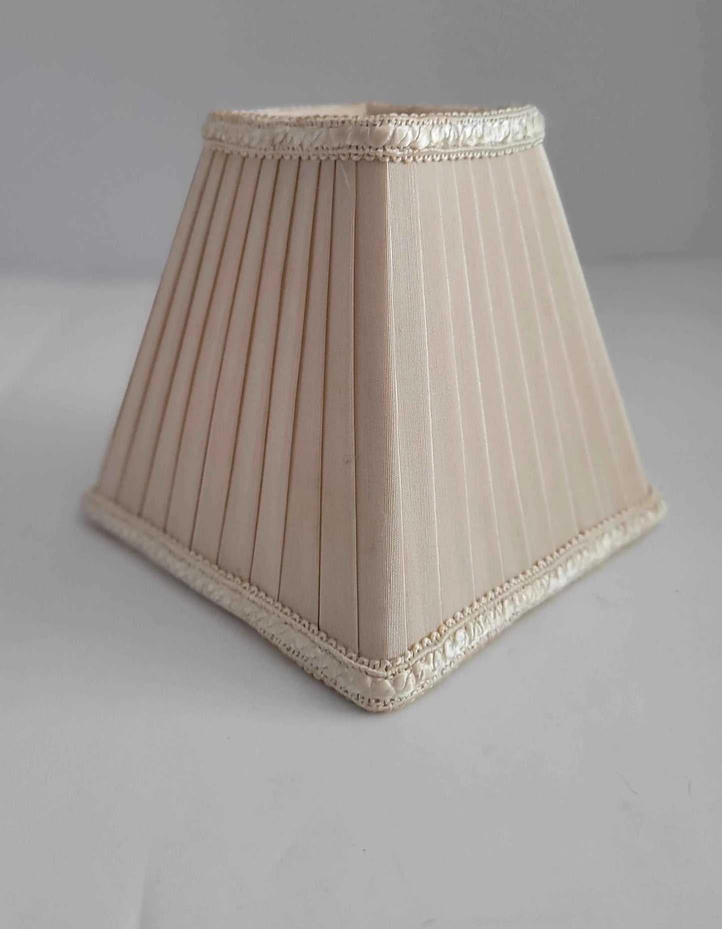 Square Beige Pleated Clip-On Shade - Adrianas Specialty Lamp Shades