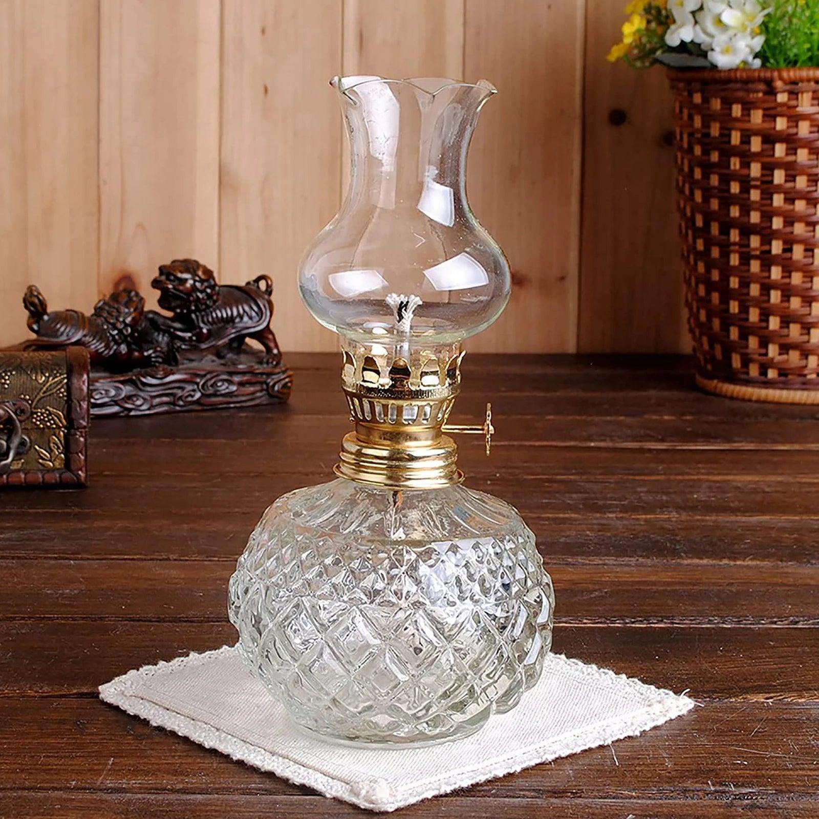 Vintage Glass Kerosene Lamp Adjustable Switch - Specialty Shades