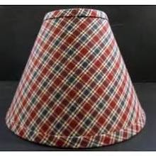 31112 Burgundy And Blue Plaid Standard Clip On Shades - Adrianas Specialty Lamp Shades