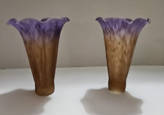 45641 Lavender and Brown Lily - Adrianas Specialty Lamp Shades