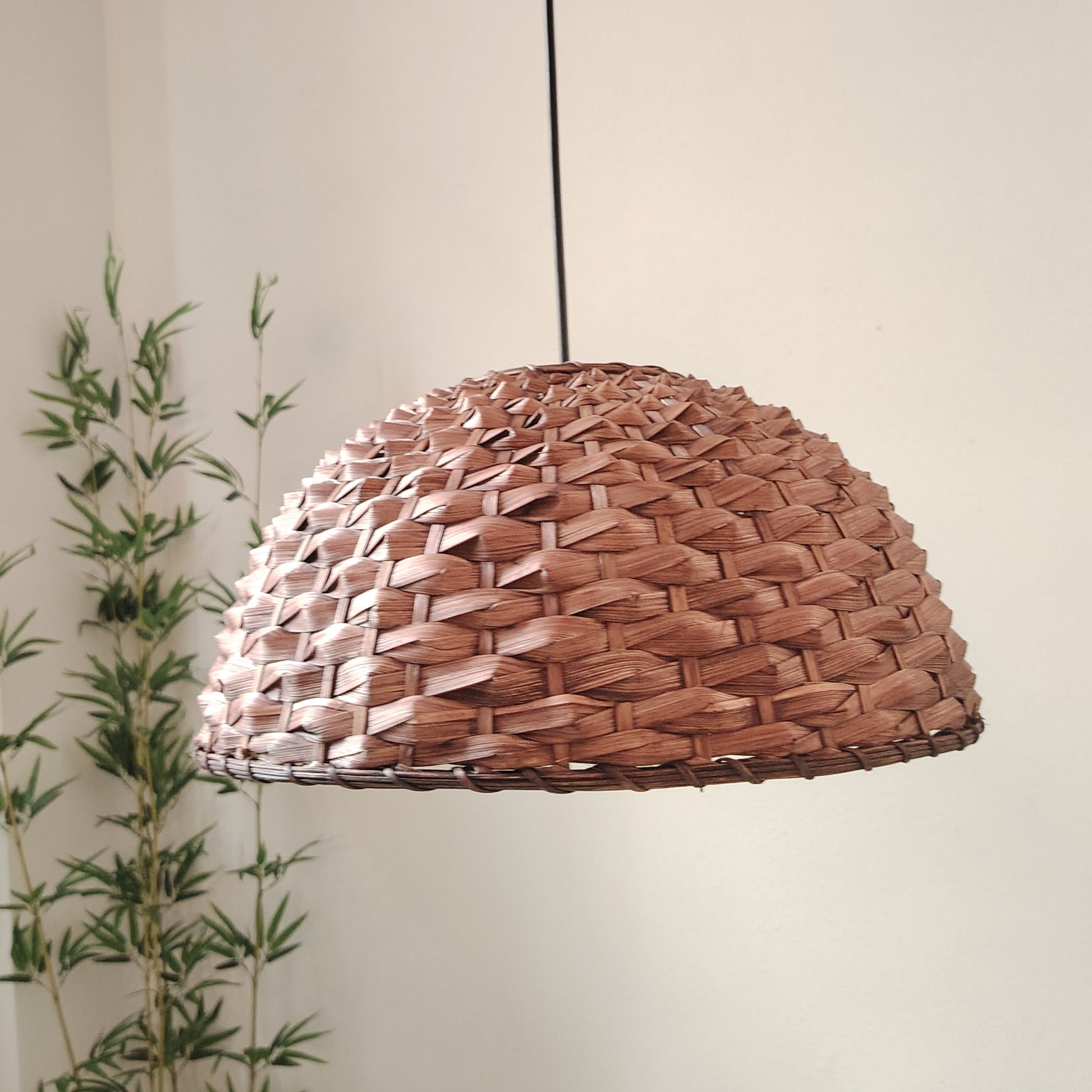 Modern Handwoven Bohemian Bamboo Pendant Light Shade - Adrianas Specialty Lamp Shades
