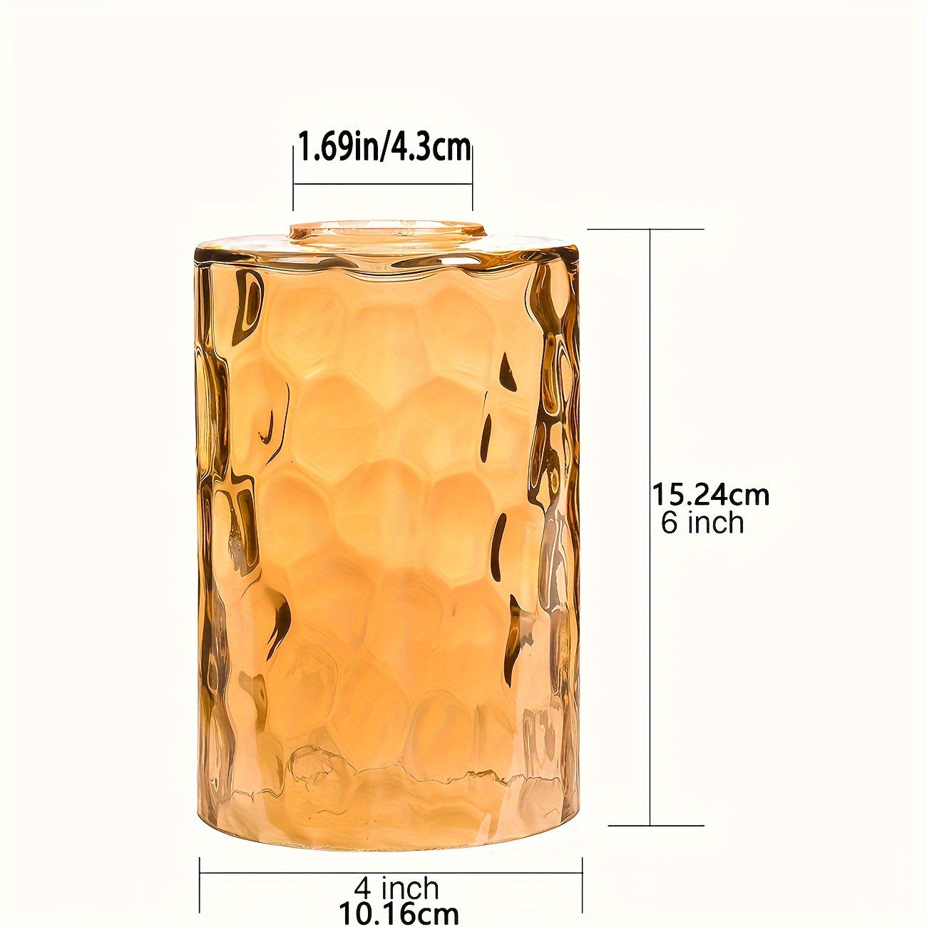 Modern Amber Ripple Cylinder Glass Lamp Shade - Adrianas Specialty Lamp Shades
