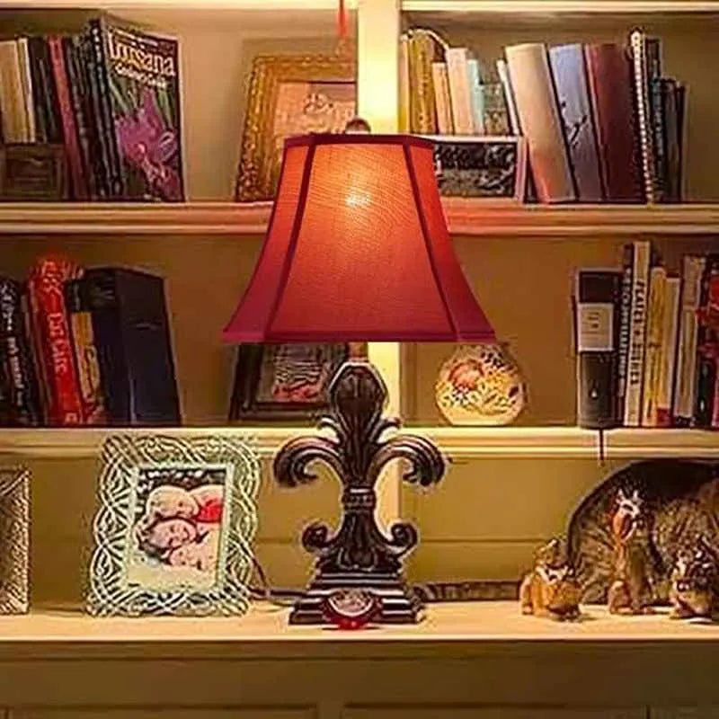 Single Burgundy Red Square Lamp Shade