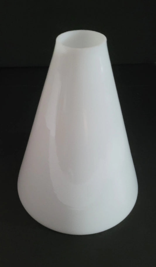 11223 White Glass Cone Lamp Shades glass-sconces-hurricanes Adrianas Specialty Lamp Shades