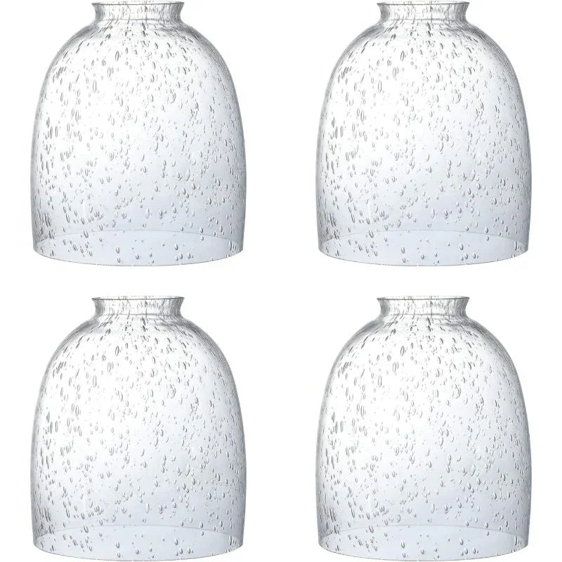 Pack Clear Seeded Glass Replacement Shades for Ceiling Fan Light Fixtures Pendant Lighting Chandelier Vanity Light Kitchen Island Light 2 1 8 Fitter 5 47 High 4 76 Diameter