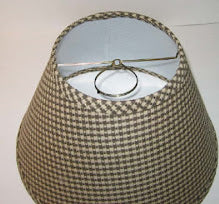 40051G Standard Clip On Grey Checked Clip On - Adrianas Specialty Lamp Shades