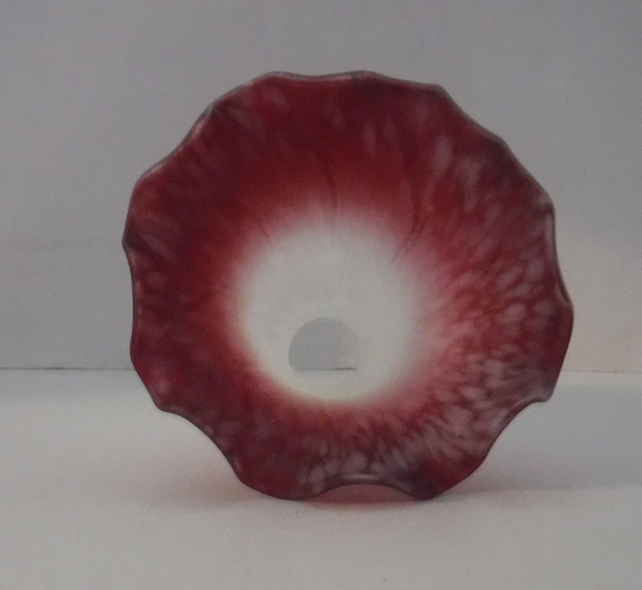13455 Burgundy and White Frit Lilly shades lilly-shades-tulip-lamp-shades Adrianas Specialty Lamp Shades