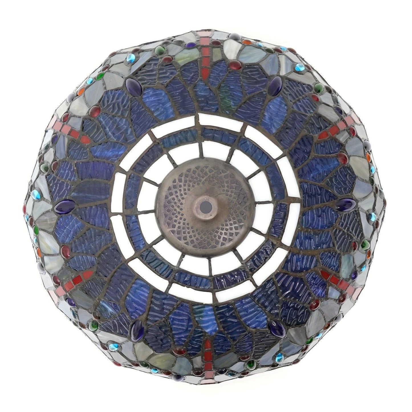 16" Tiffany-Style Stained Glass Lampshade - Dragonfly & Rose Design Lamp Shades Adrianas Specialty Shades